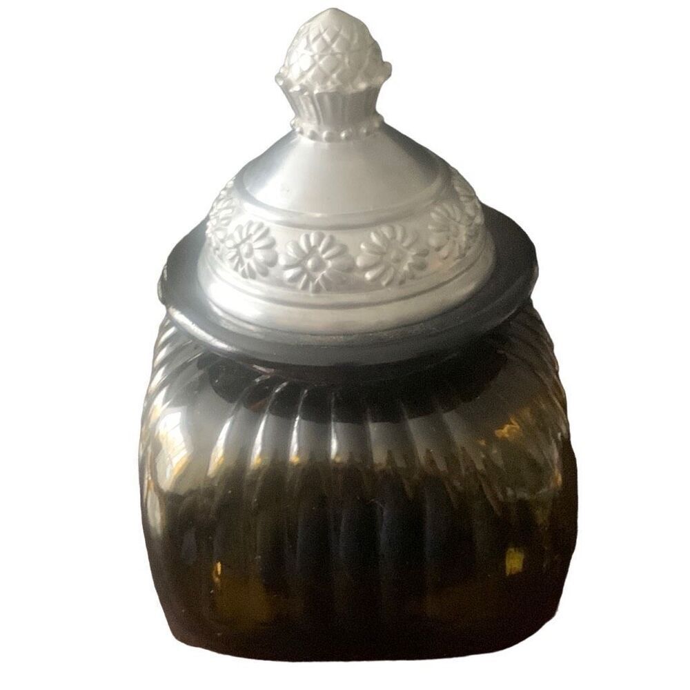Vintage Artland Apothecary Amber Glass Jar Canister A Charming Addition Rare HTF